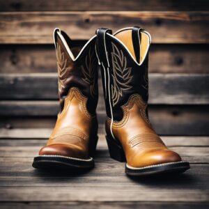 Cowboy boots with a black dress