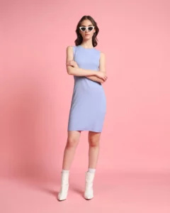 model wearing light color dress