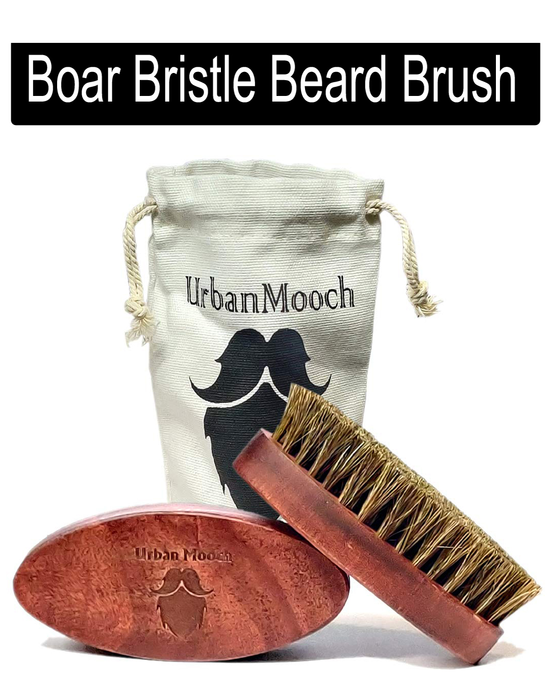 Shop100% Boar Bristle Beard Brush & Mustache Brush For Men for a Healthy Beard & Styling