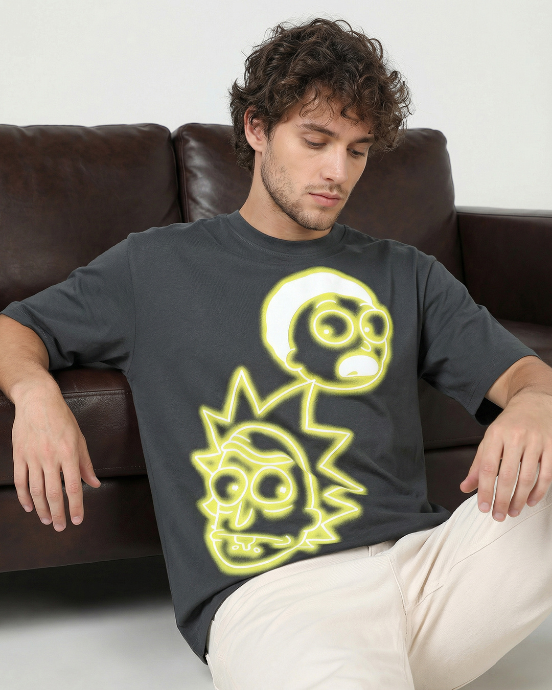 Shadow Rick Buy Men's Dark Shadow Grey Rick & Morty Graphic Printed Oversized T ...