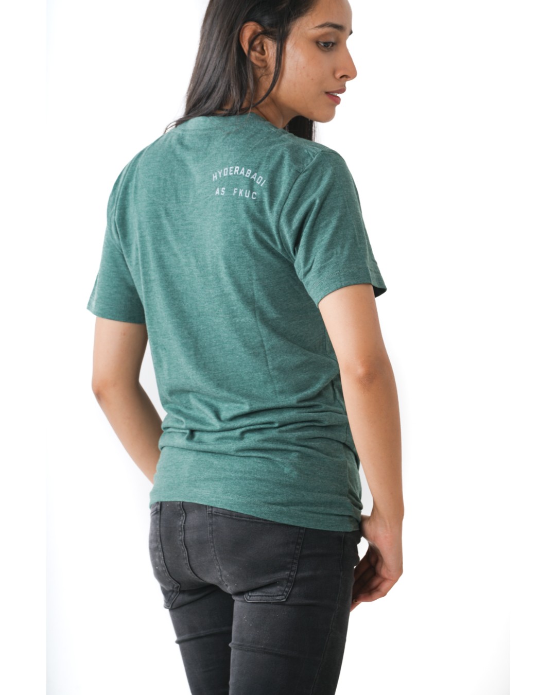 Shop Women's Hydrabadi AF T-shirt in Bottle Green-Back