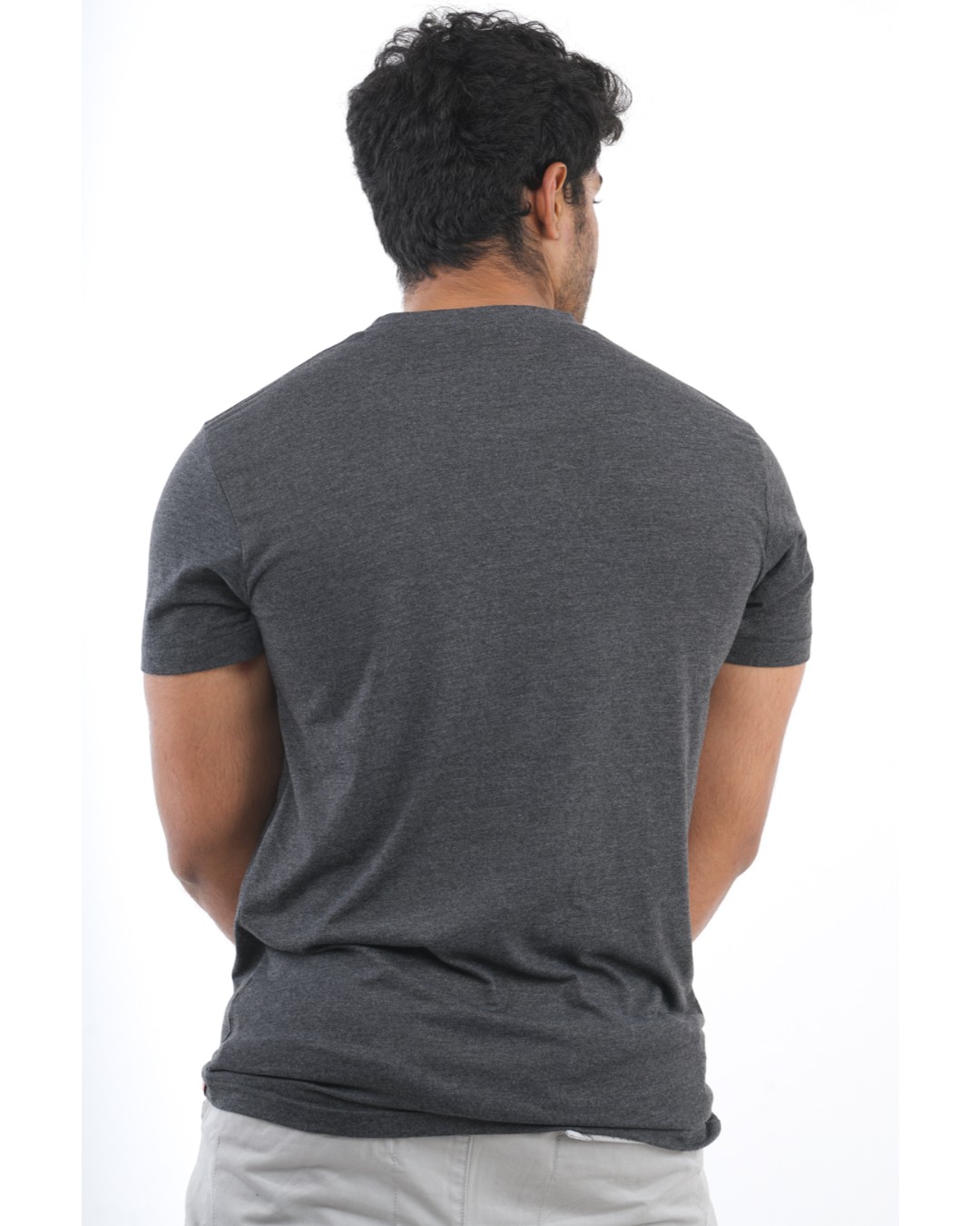 Shop Men's Grey BasicT-shirt-Back