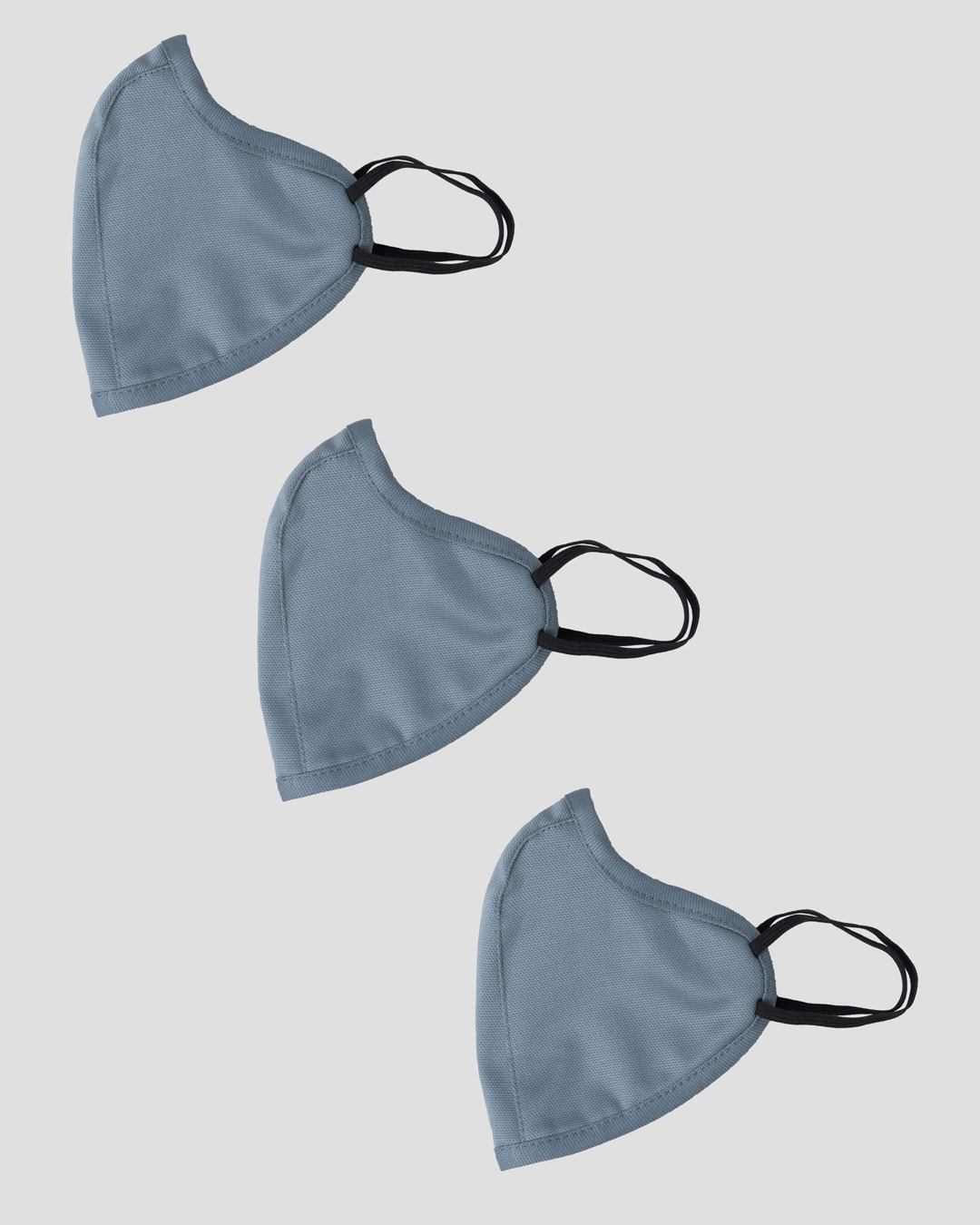 Shop 3 Panel Fashion Mask Combo of 3 (Sea Ice Blue)-Back