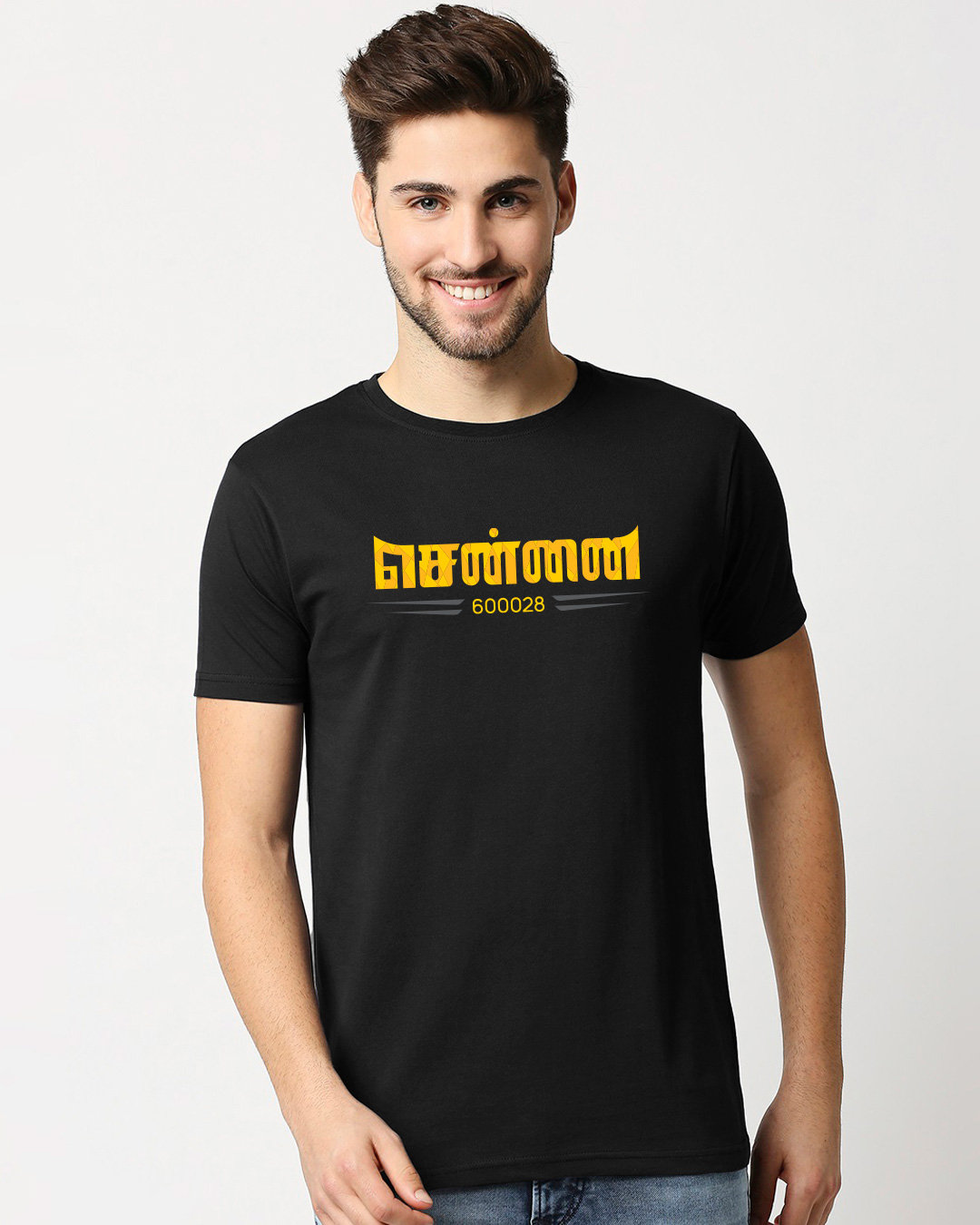 Buy 600028 Chennai Men's T-Shirts for Men black Online at Bewakoof