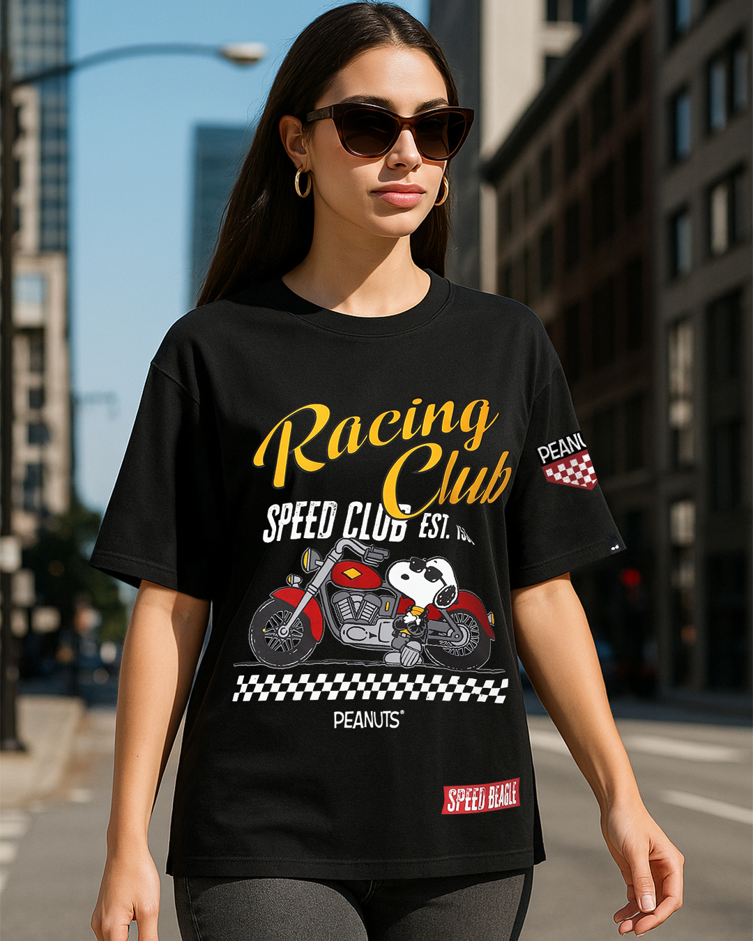 Ladies Racing Tees Buy Women's Black Racing Club Graphic Printed Oversized T-shirt Online ...