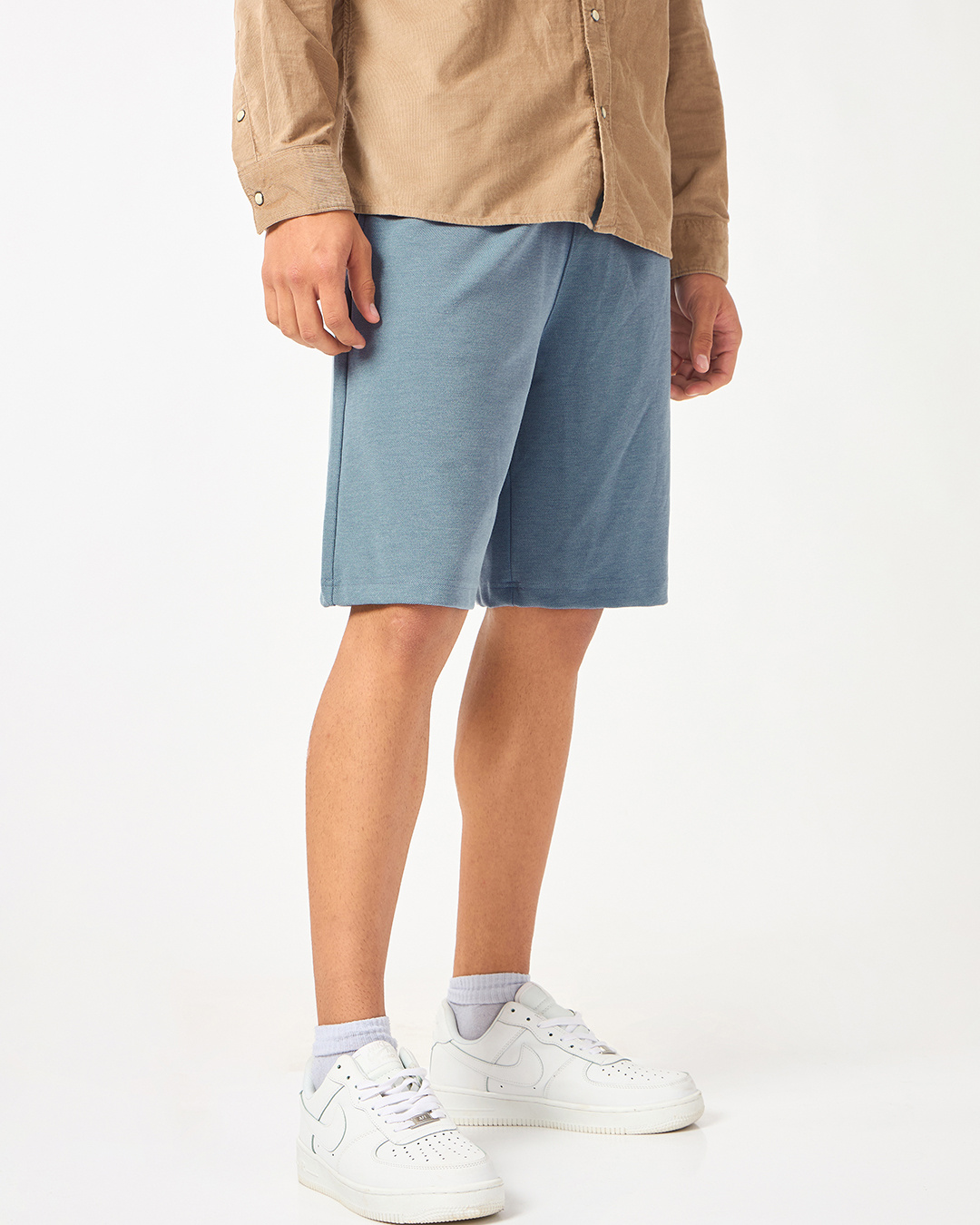 Shop Men's Petrol Blue Oversized Shorts-Back