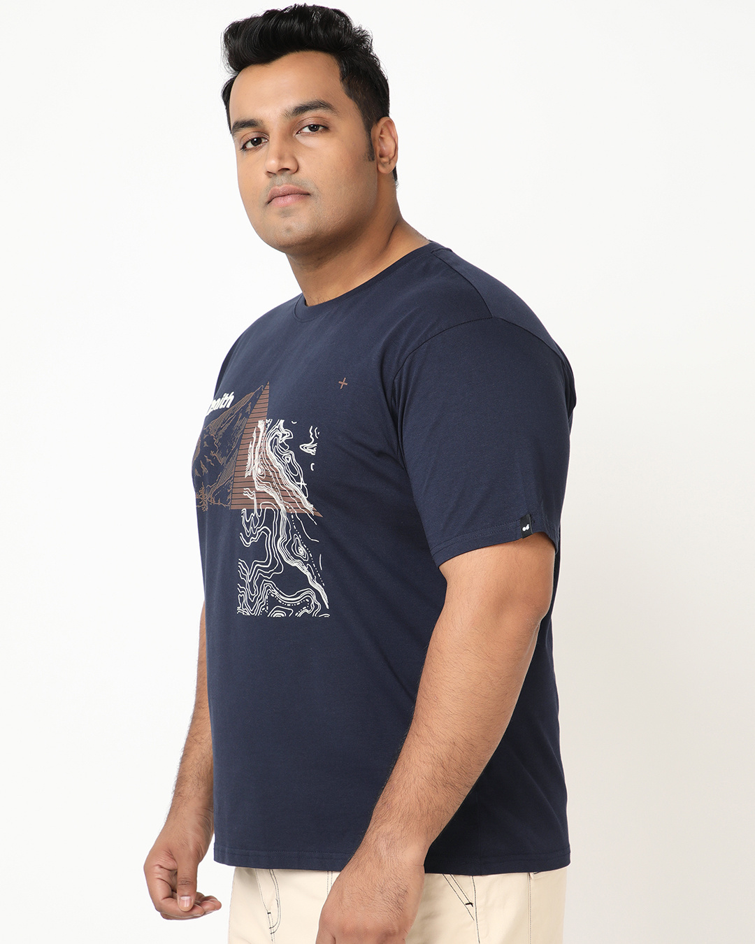 Shop Men's Navy Blue Zenith Graphic Printed Plus Size T-shirt-Back