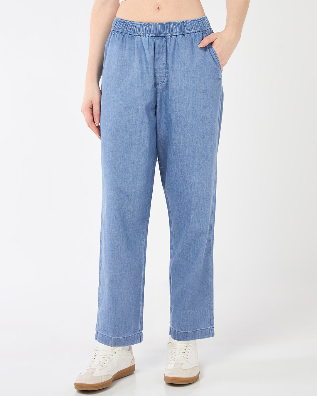 Shop Women's Light Blue Ankle Length Jeans-Back