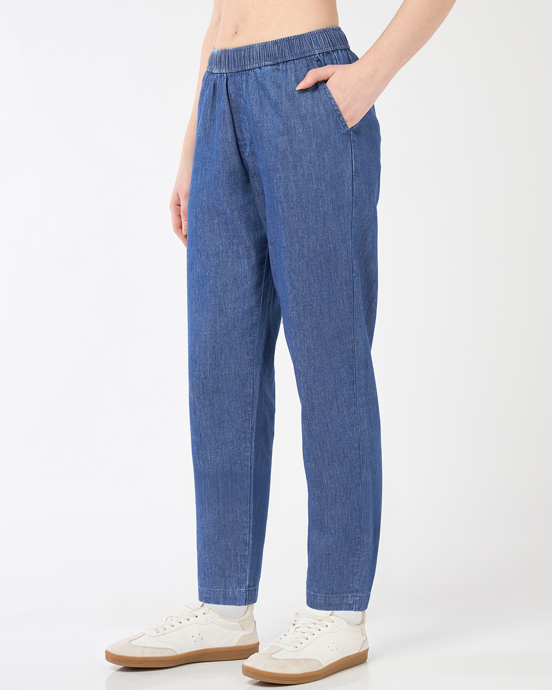 Shop Women's Rinse Blue Ankle Length Jeans-Back