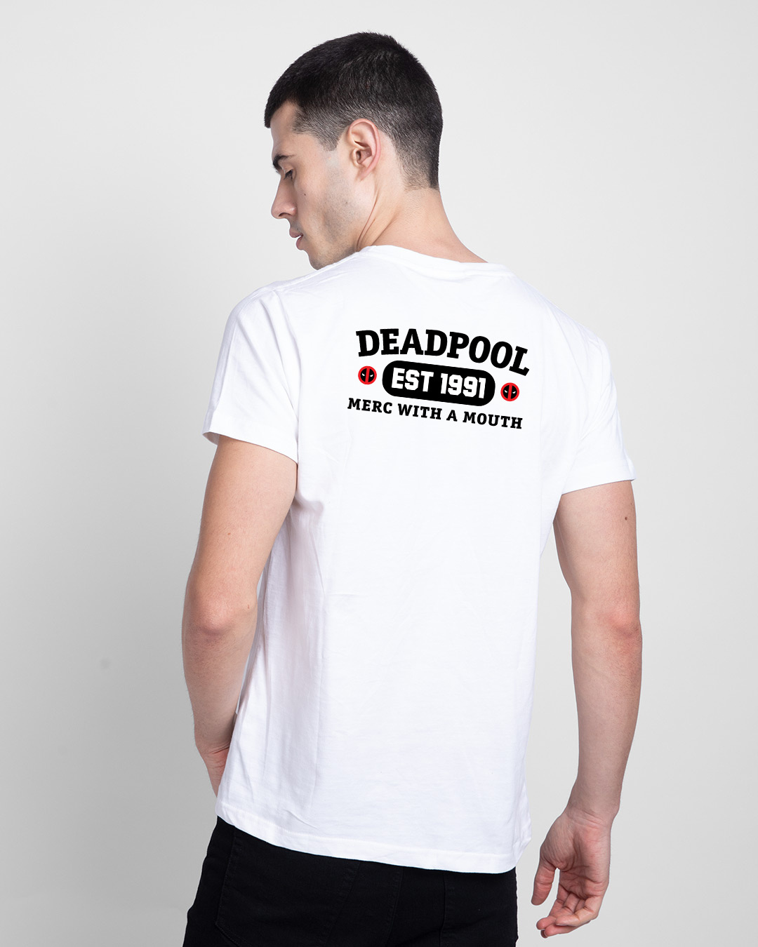 Shop 90s Deadpool Half Sleeve T-Shirt (DPL)-Back