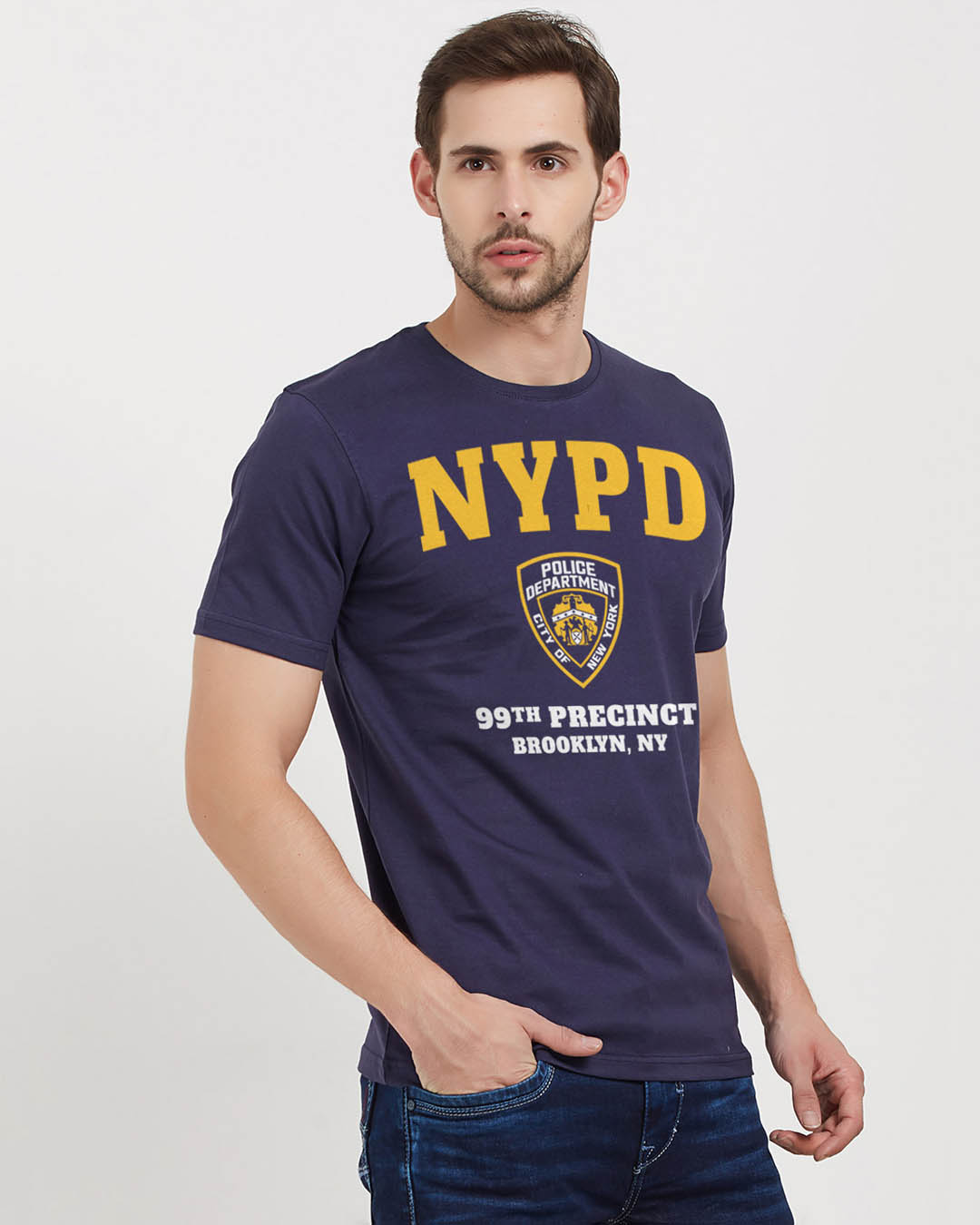 Shop 99th Precinct Cotton Half Sleeves T-Shirt-Back