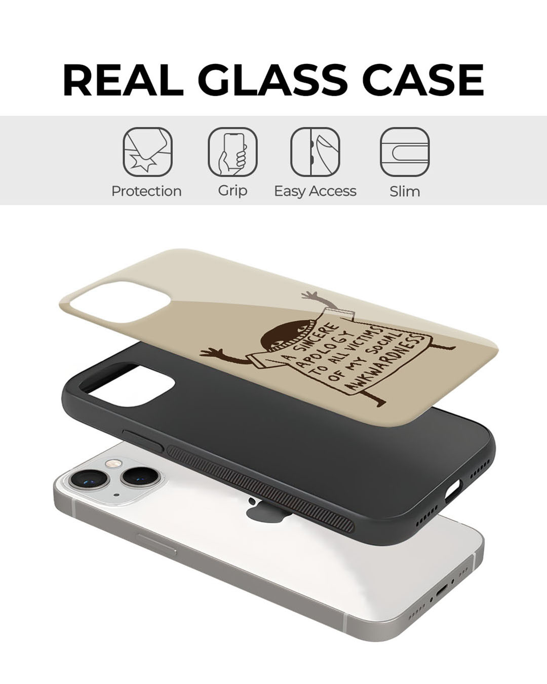 Shop A Sincere Apology Premium Glass Cover for Apple iPhone 14-Back