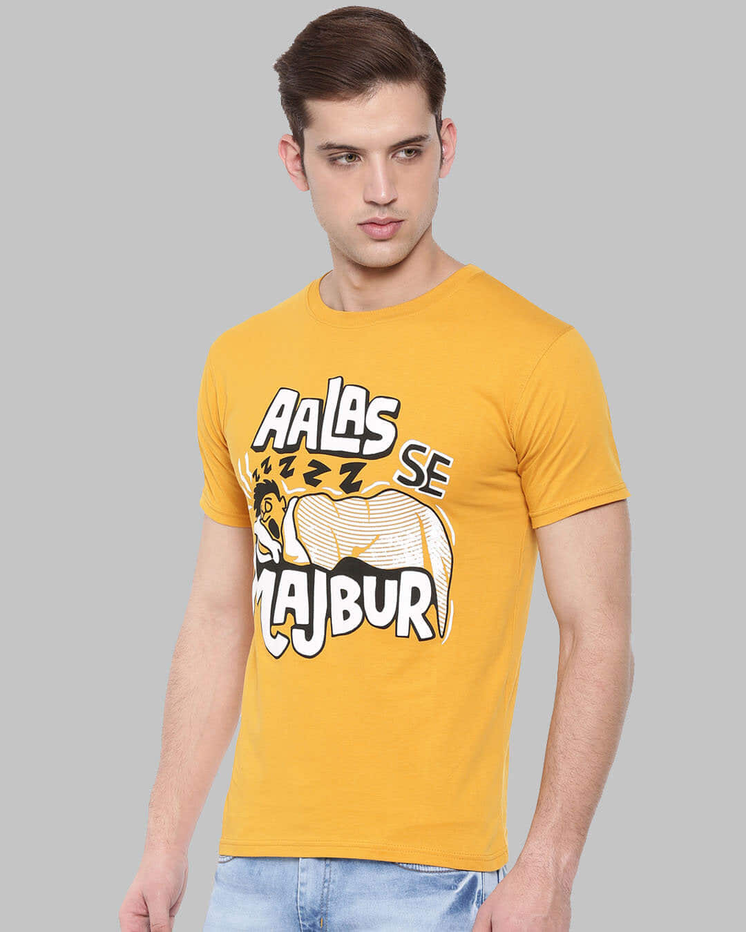 Shop Aalas Se Majbor Printed T-Shirt-Back