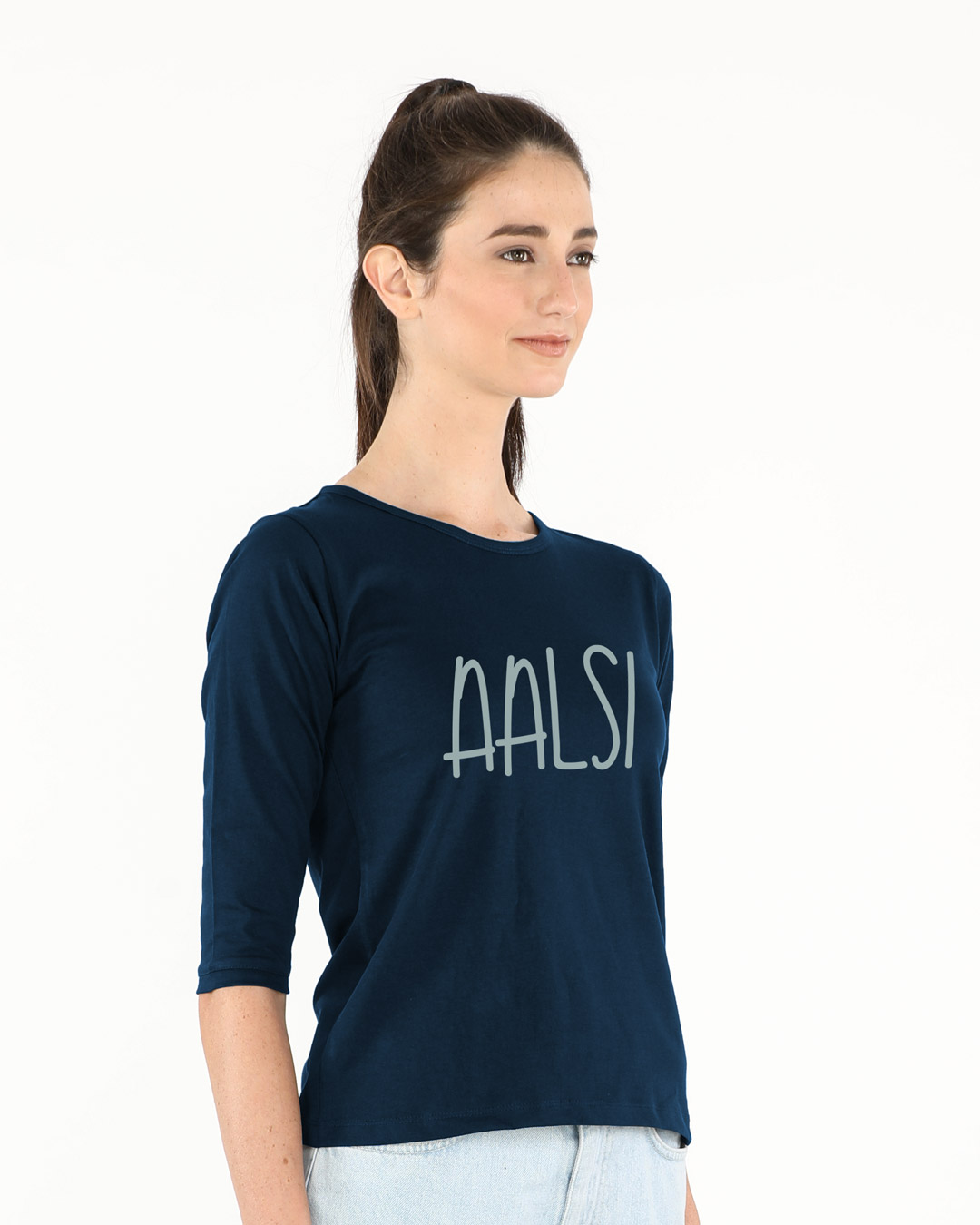 Shop Aalsi Round Neck 3/4th Sleeve T-Shirt-Back