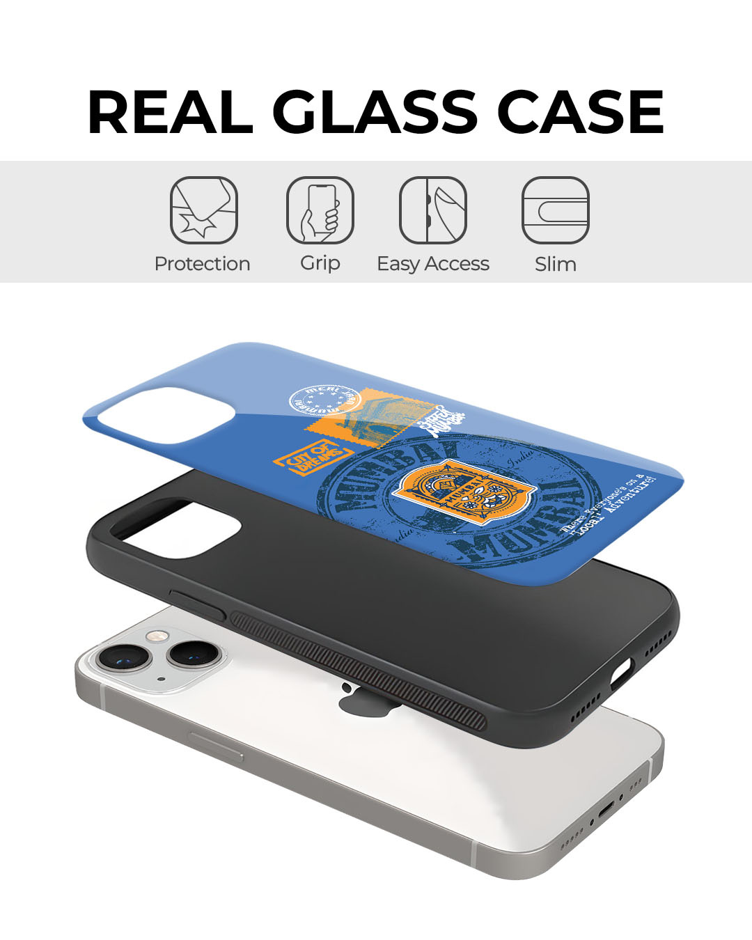 Shop Aamchi Mumbai Premium Glass Cover for Apple iPhone 12-Back