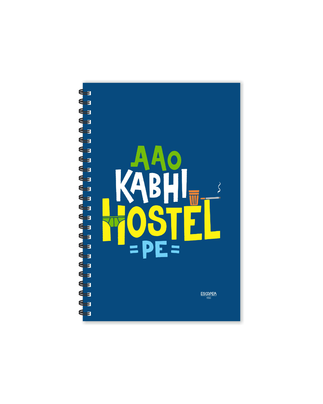 Shop Aao Kabhi Hostel Pe Designer Notebook (Soft Cover, A5 Size, 160 Pages, Ruled Pages)-Back