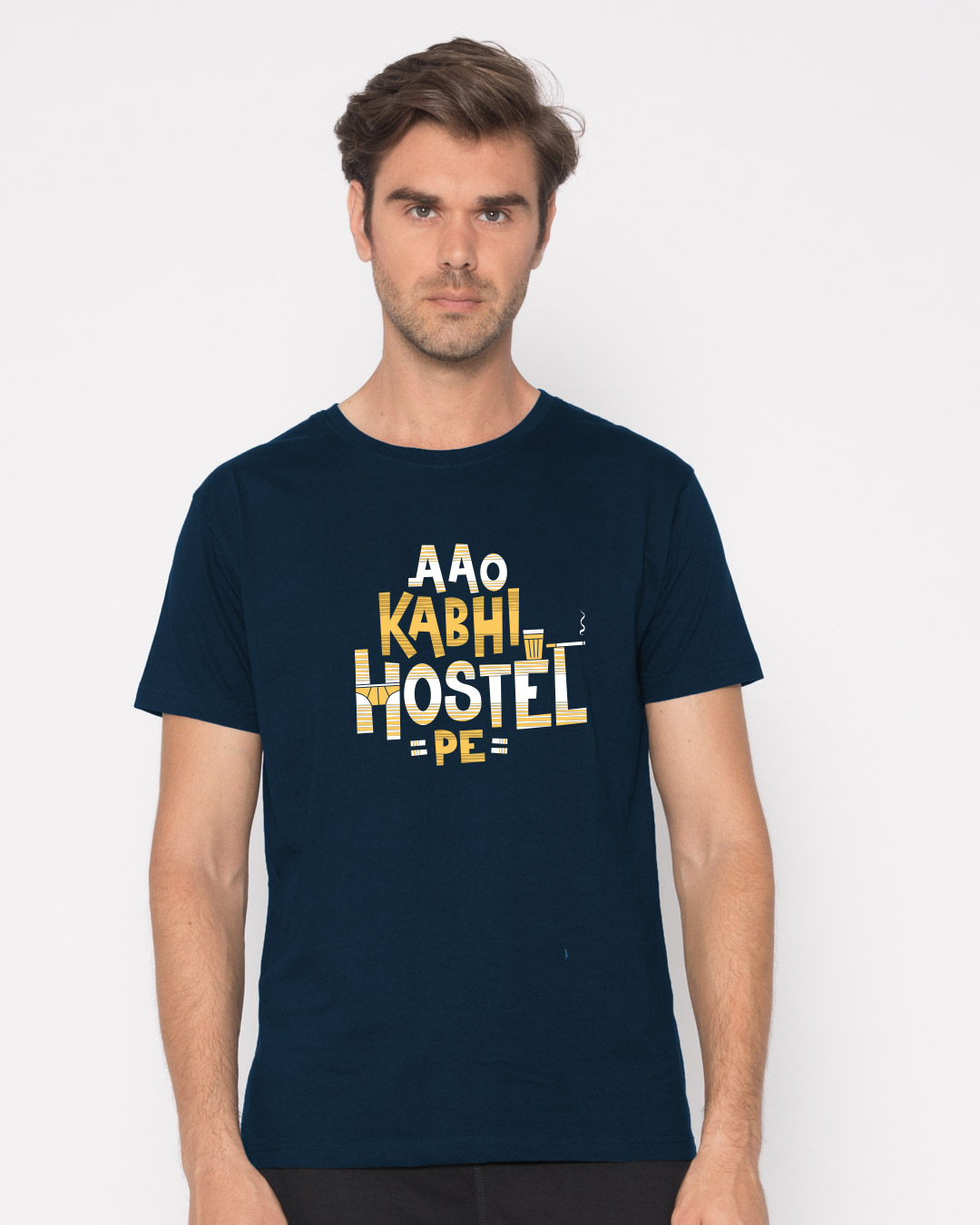 Shop Aao Kabhi Hostel Pe Half Sleeve T-Shirt-Back