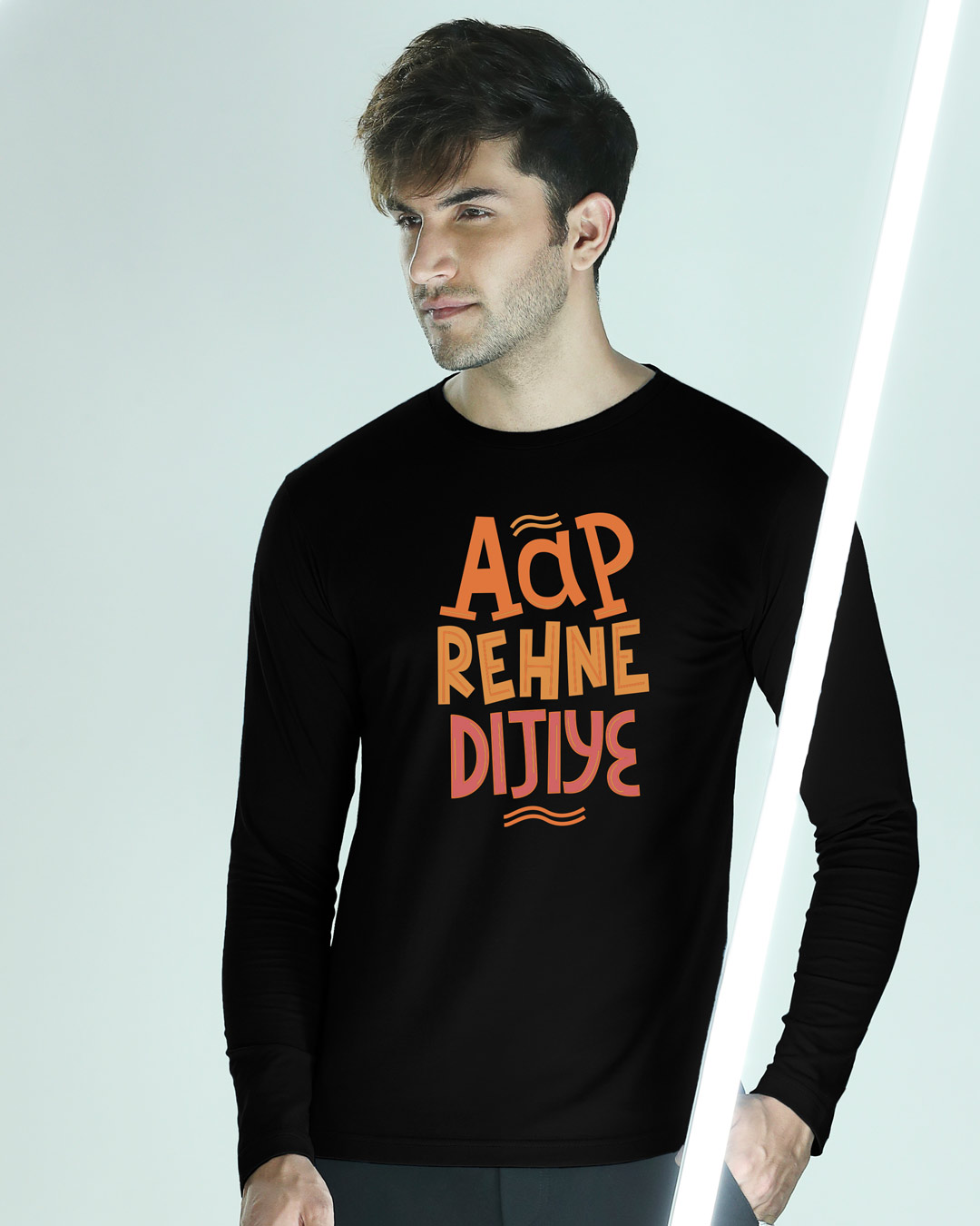 Shop Aap Rehne Dijiye Full Sleeve T-Shirt Black-Back