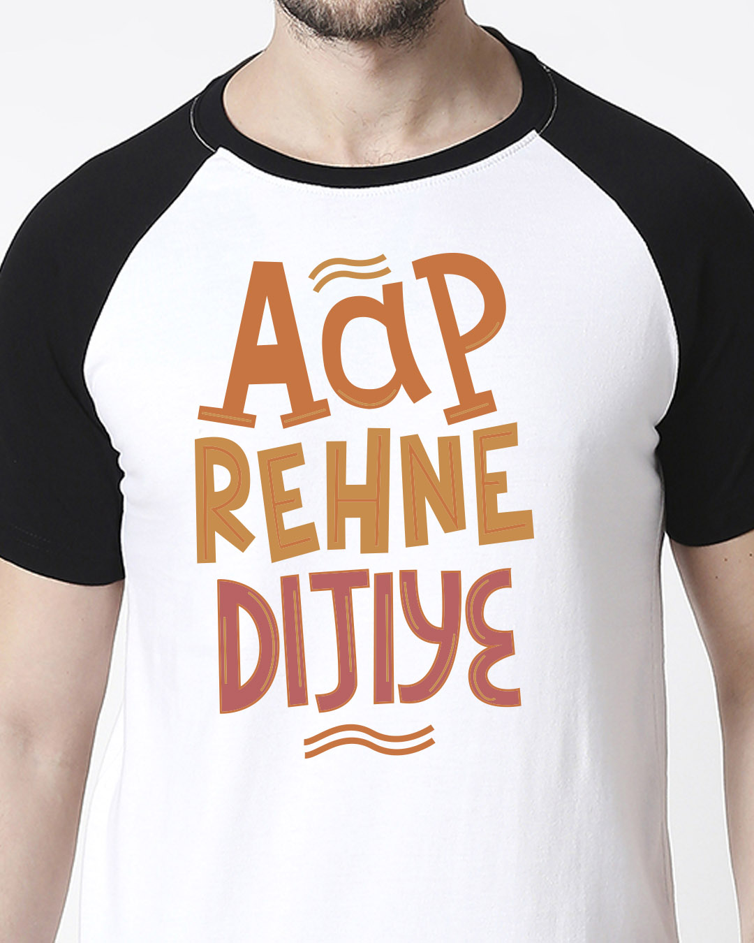 buy-aap-rehne-dijiye-half-sleeve-raglan-t-shirt-black-white-for-men