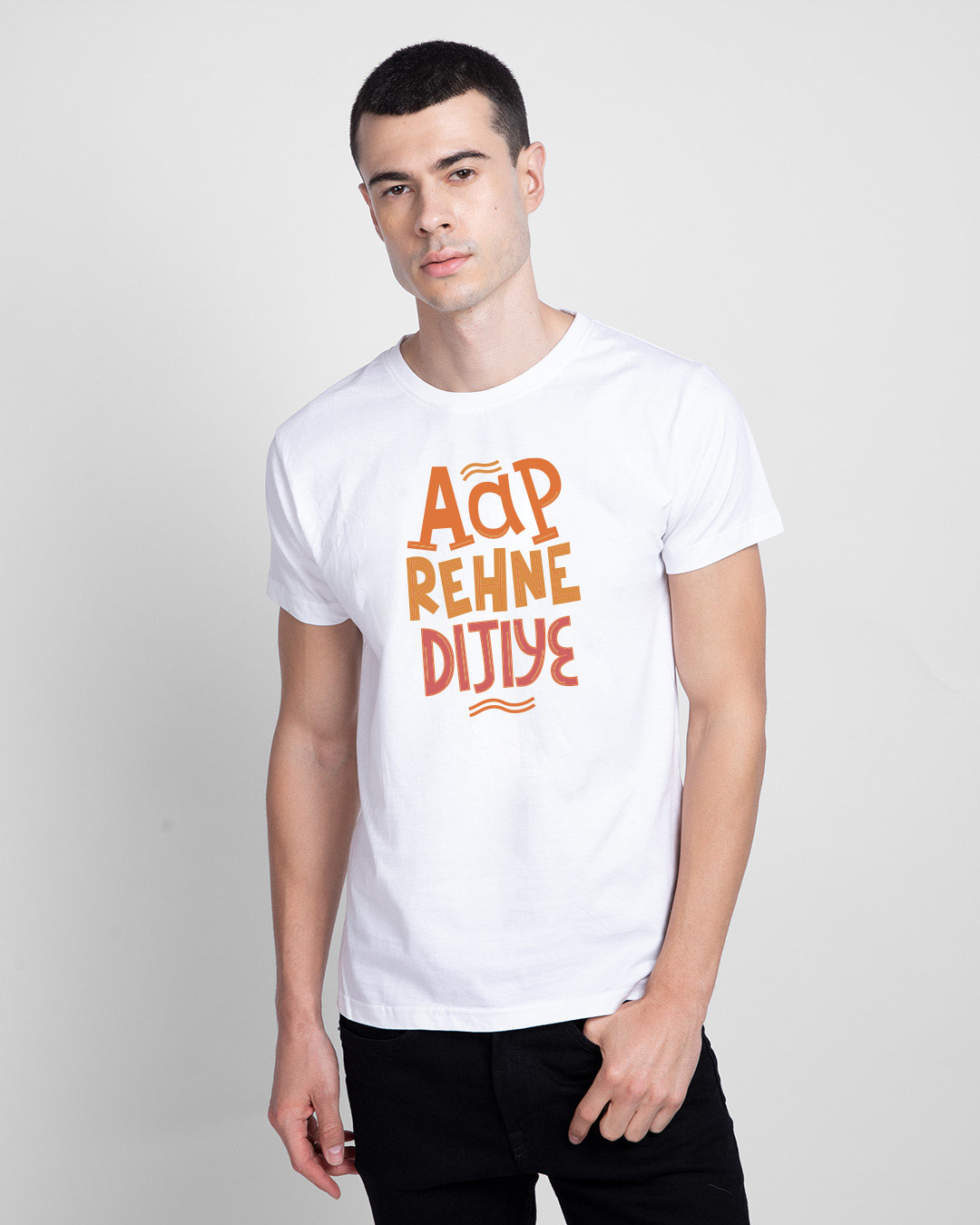 Shop Aap Rehne Dijiye Half Sleeve T-Shirt White-Back