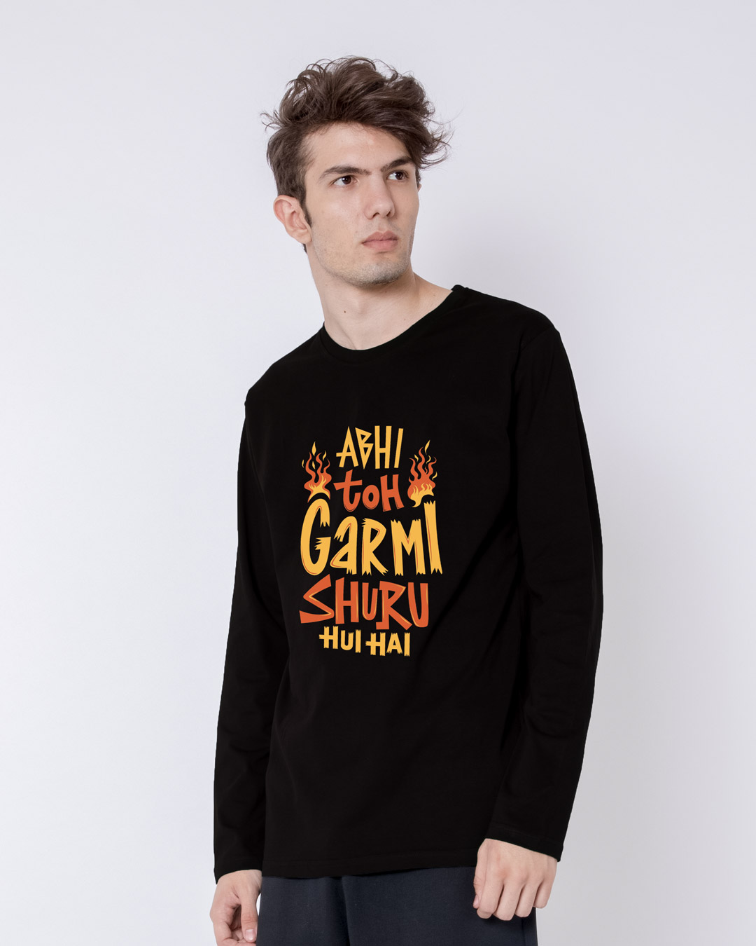 Shop Abhi Toh Garmi Full Sleeve T-Shirt-Back