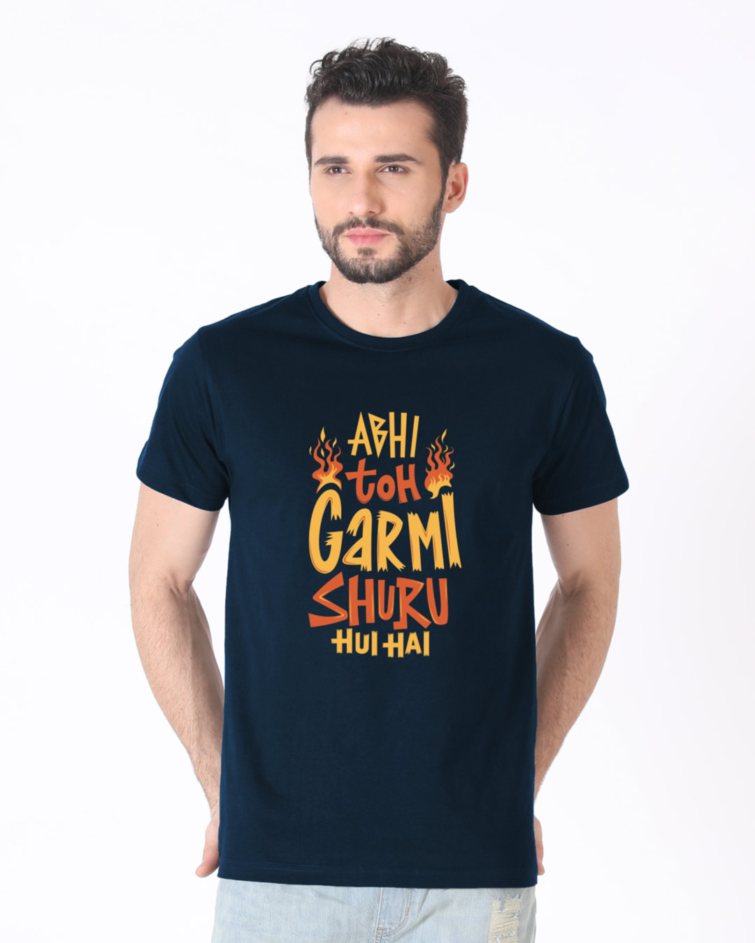 Shop Abhi Toh Garmi Half Sleeve T-Shirt-Back