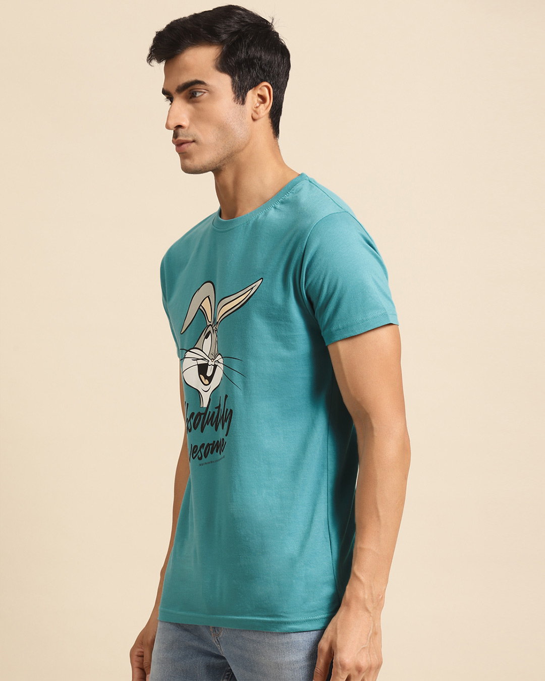 Shop Men's Blue Absolutely Awesome Bunny Graphic Printed T-shirt-Back