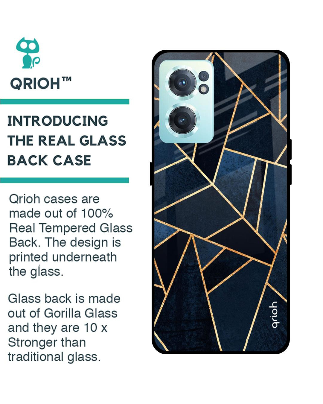 Shop Abstarct Tiles Printed Premium Glass Cover for OnePlus Nord CE 2 5G (Shock Proof, Lightweight)-Back