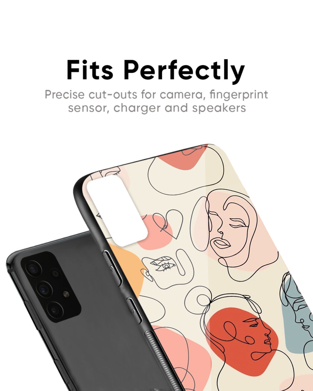 Shop Abstract Faces Premium Glass Case for Google Pixel 6a (Shock Proof, Scratch Resistant)-Back