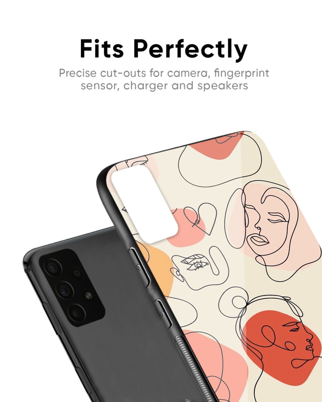 Shop Abstract Faces Premium Glass Case for OnePlus Nord 3 5G (Shock Proof, Scratch Resistant)-Back