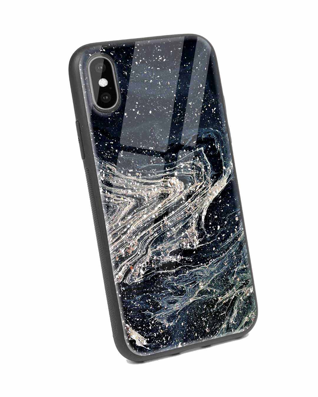 Shop Abstract Glitter iPhone XS Glass Mobile Cover-Back