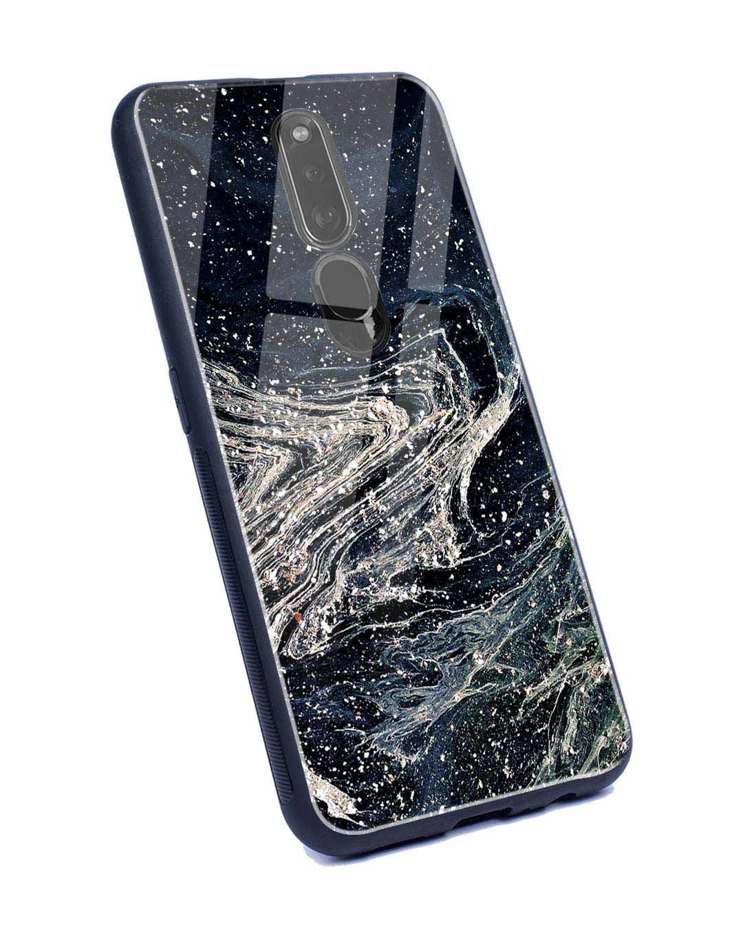 Shop Abstract Glitter Oppo F11 Pro Glass Mobile Cover-Back
