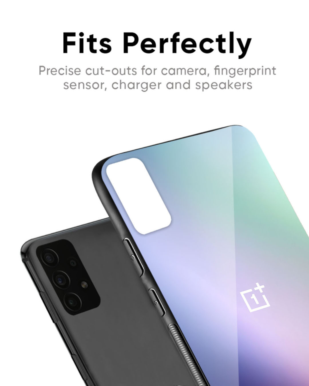 Shop Abstract Holographic Premium Glass Case for OnePlus 6T (Shock Proof, Scratch Resistant)-Back