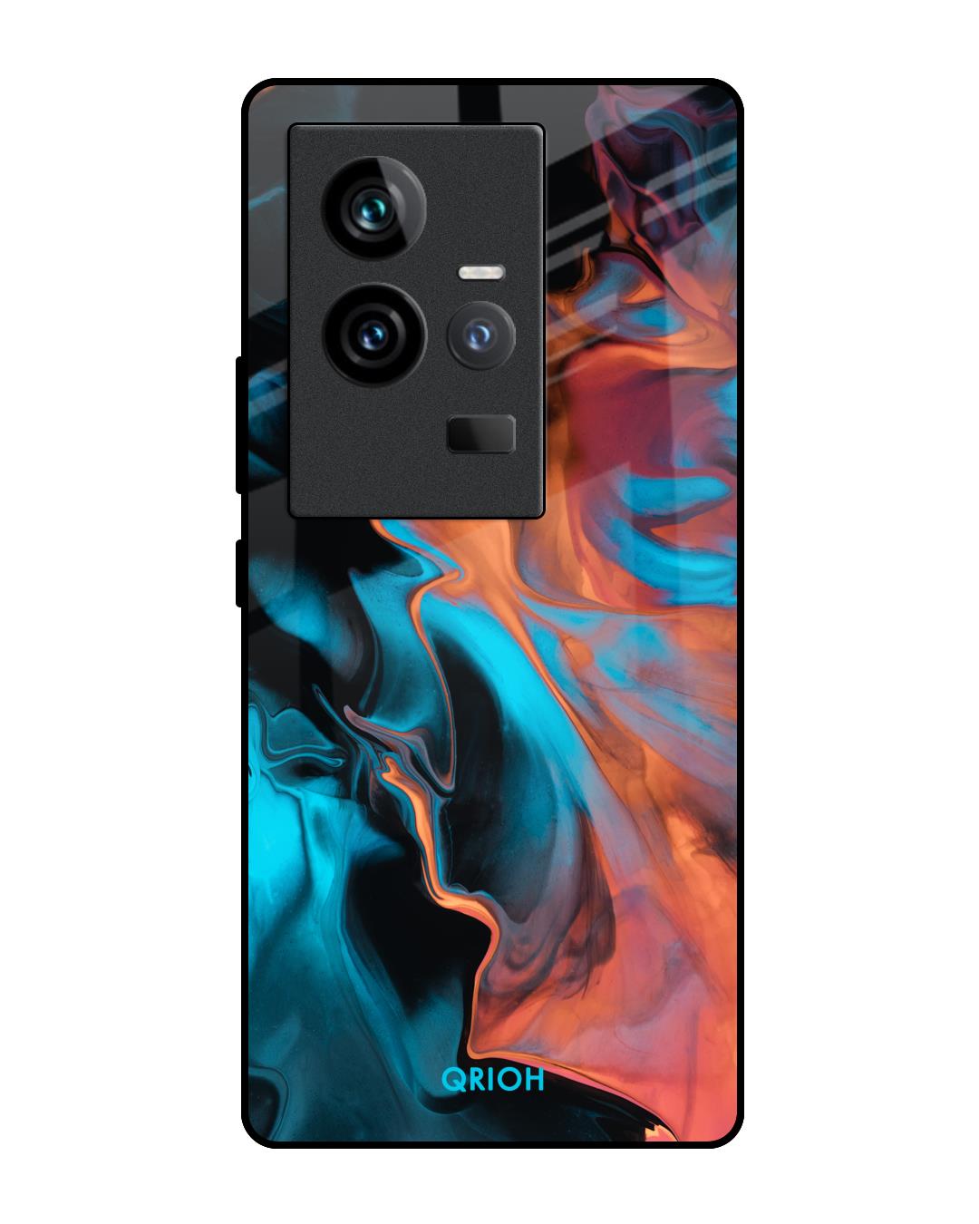Shop Abstract Painting Printed Premium Glass Case for Vivo iQOO 11 (Shock Proof,Scratch Resistant)-Front