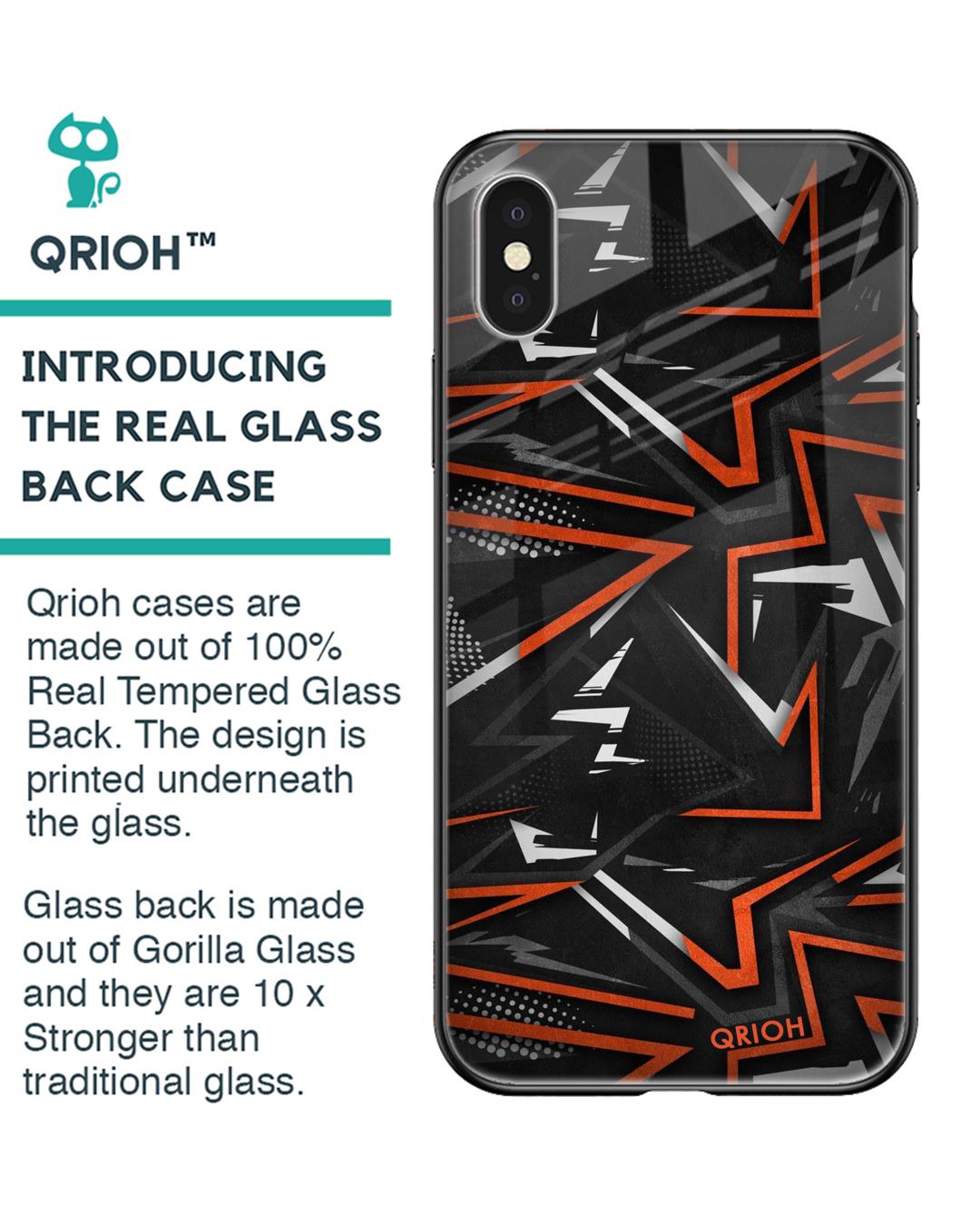 Shop Abstract Printed Premium Glass Cover For iPhone XS Max (Impact Resistant, Matte Finish)-Back