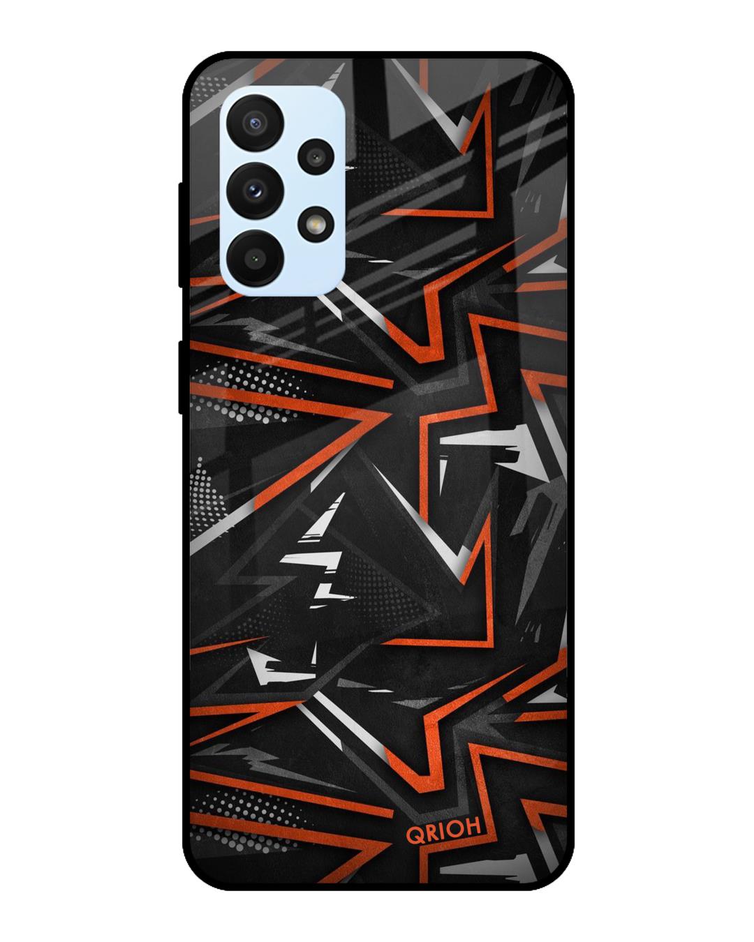 Shop Abstract Printed Premium Glass Cover For  A23(Impact Resistant, Matte Finish)-Back