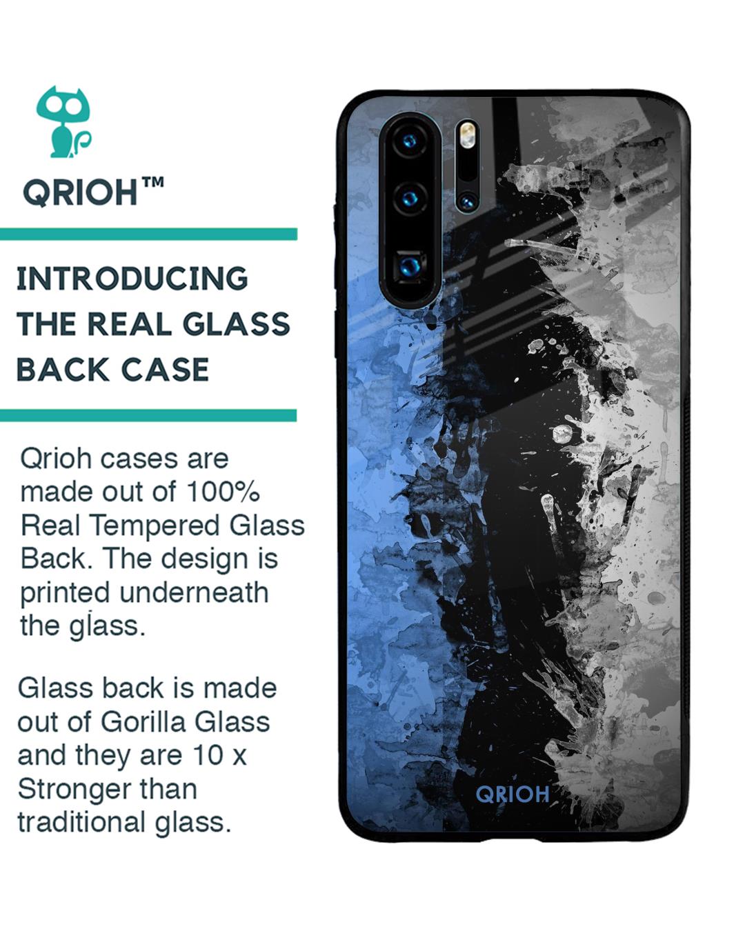 Shop Abstract Printed Premium Glass Cover For Huawei P30 Pro (Impact Resistant, Matte Finish)-Back