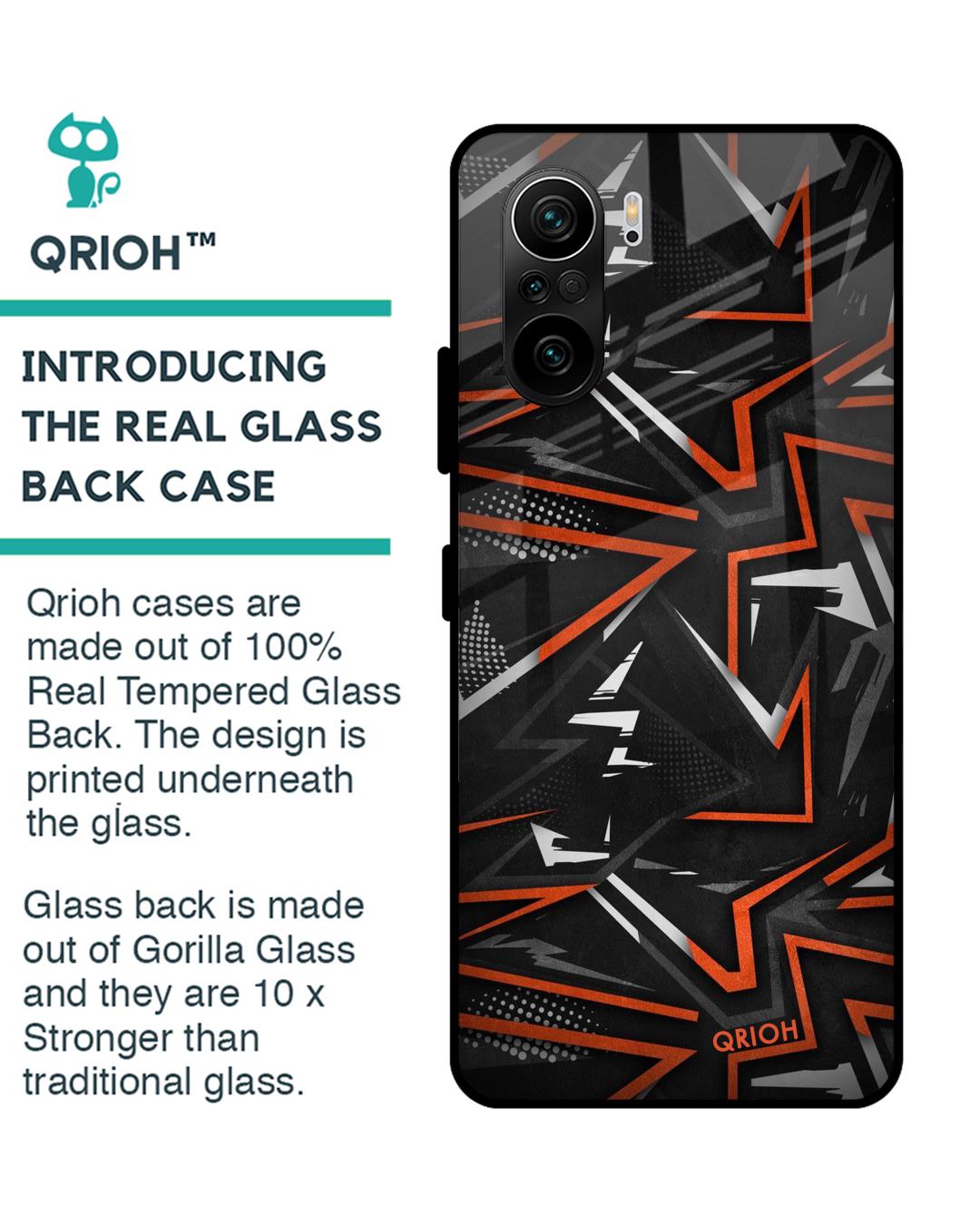 Shop Abstract Printed Premium Glass Cover For Mi 11X (Impact Resistant, Matte Finish)-Back