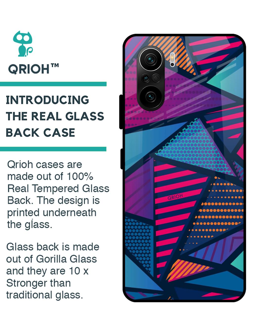Shop Abstract Printed Premium Glass Cover For Mi 11X Pro (Impact Resistant, Matte Finish)-Back