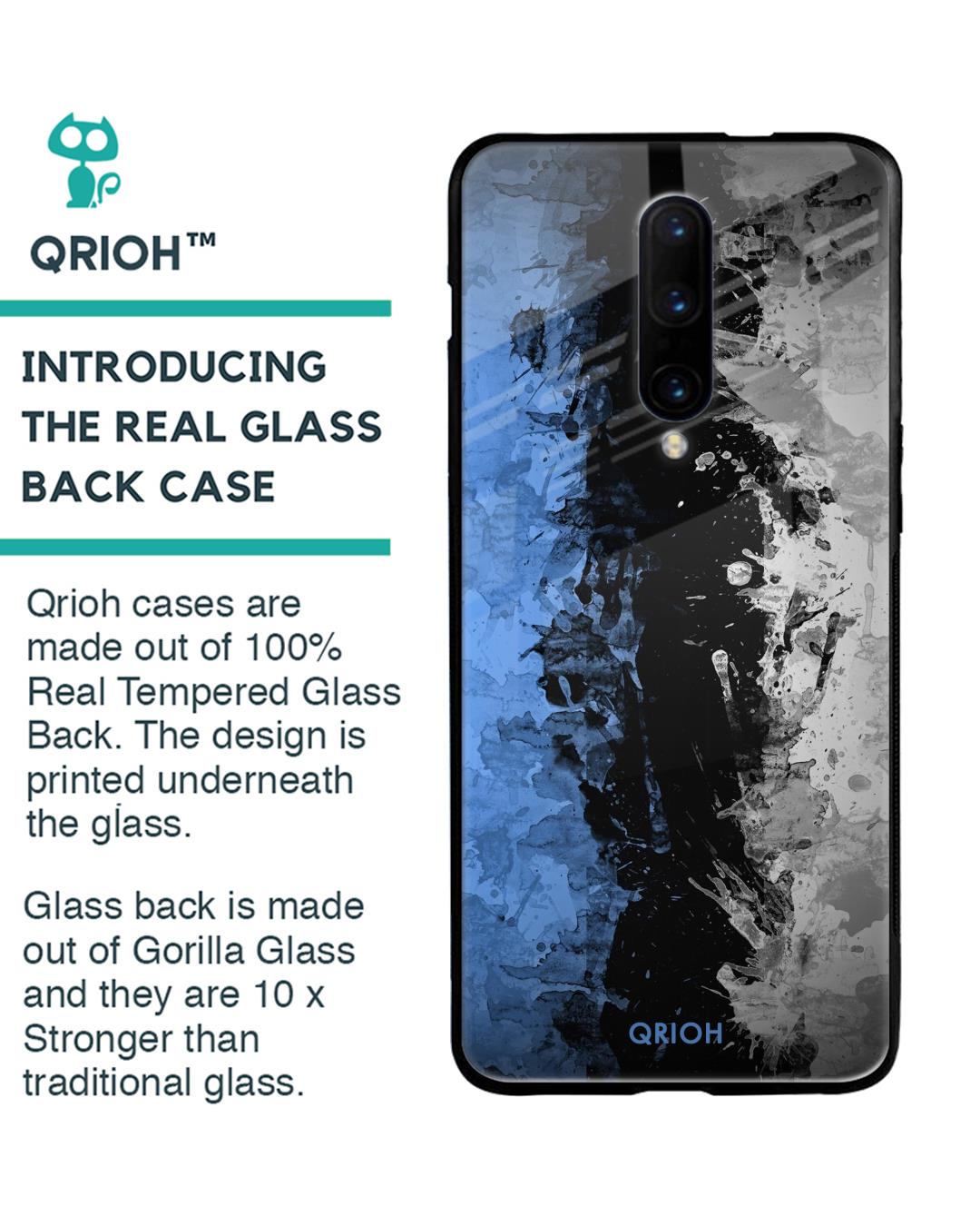 Shop Abstract Printed Premium Glass Cover For OnePlus 7 Pro (Impact Resistant, Matte Finish)-Back