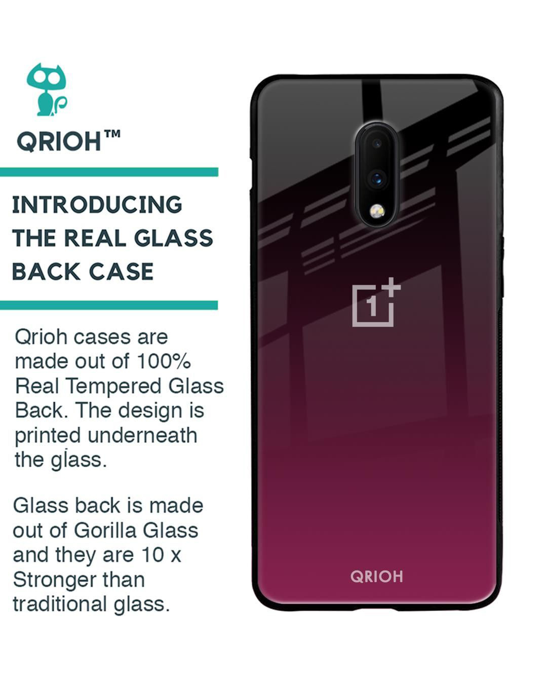Shop Abstract Printed Premium Glass Cover for OnePlus 7 (Shock Proof, Lightweight)-Back