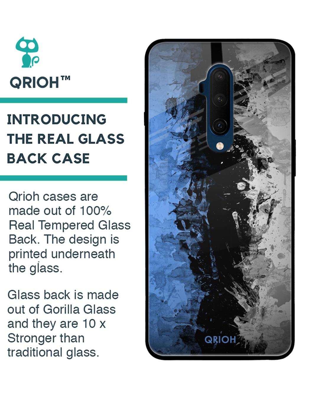 Shop Abstract Printed Premium Glass Cover For OnePlus 7T Pro (Impact Resistant, Matte Finish)-Back