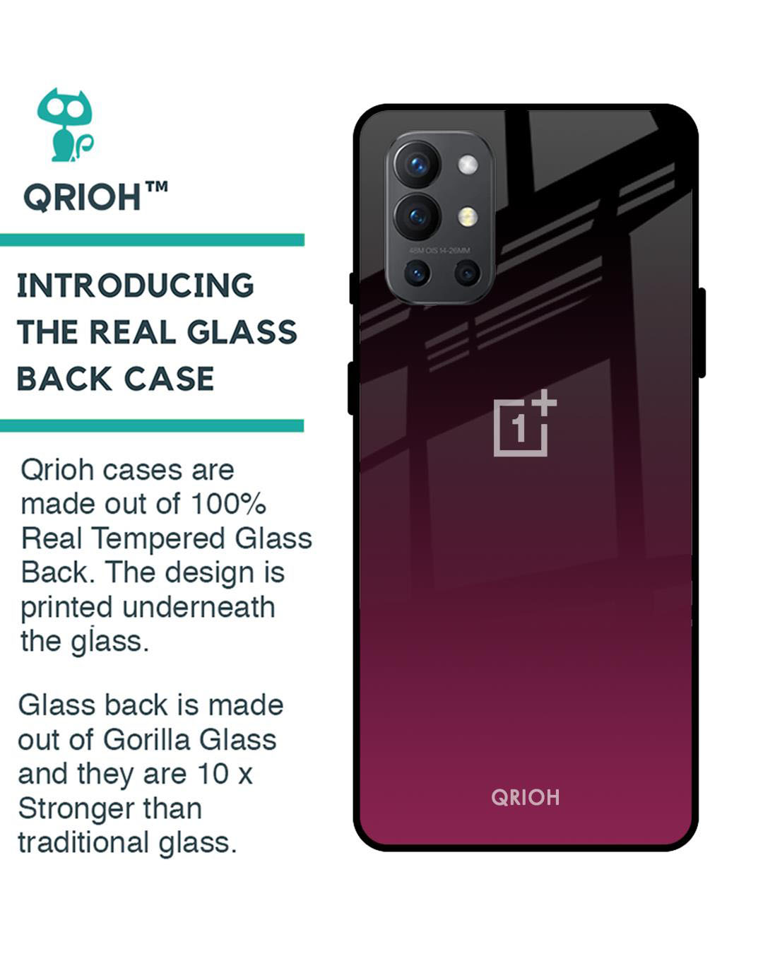 Shop Abstract Printed Premium Glass Cover for OnePlus 9R (Shock Proof, Lightweight)-Back