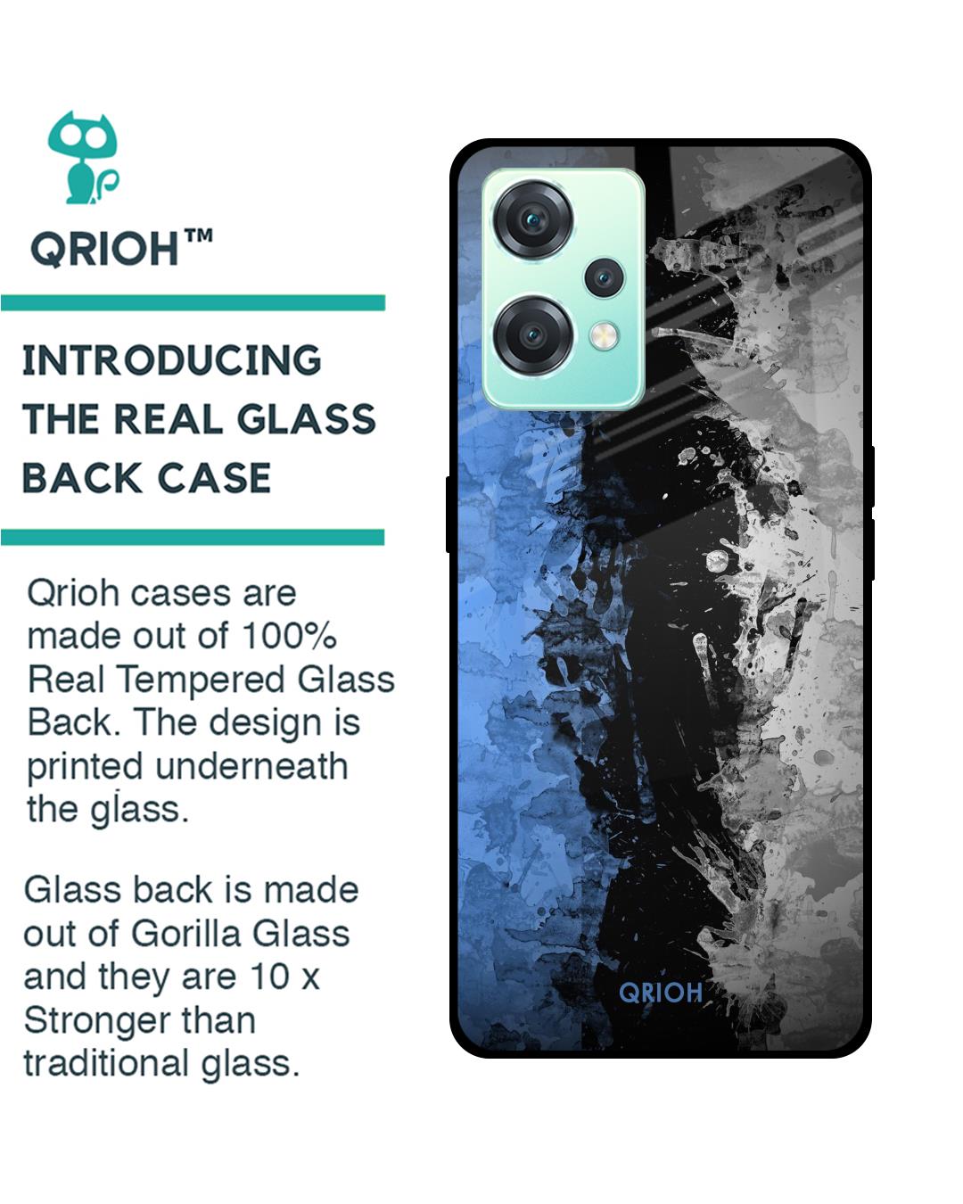Shop Abstract Printed Premium Glass Cover For OnePlus Nord CE 2 Lite 5G (Impact Resistant, Matte Finish)-Back
