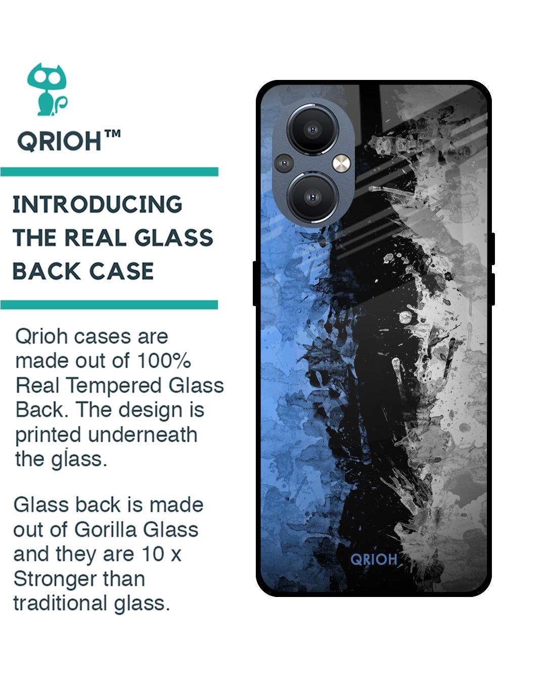 Shop Abstract Printed Premium Glass Cover For OnePlus Nord N20 5G (Impact Resistant, Matte Finish)-Back