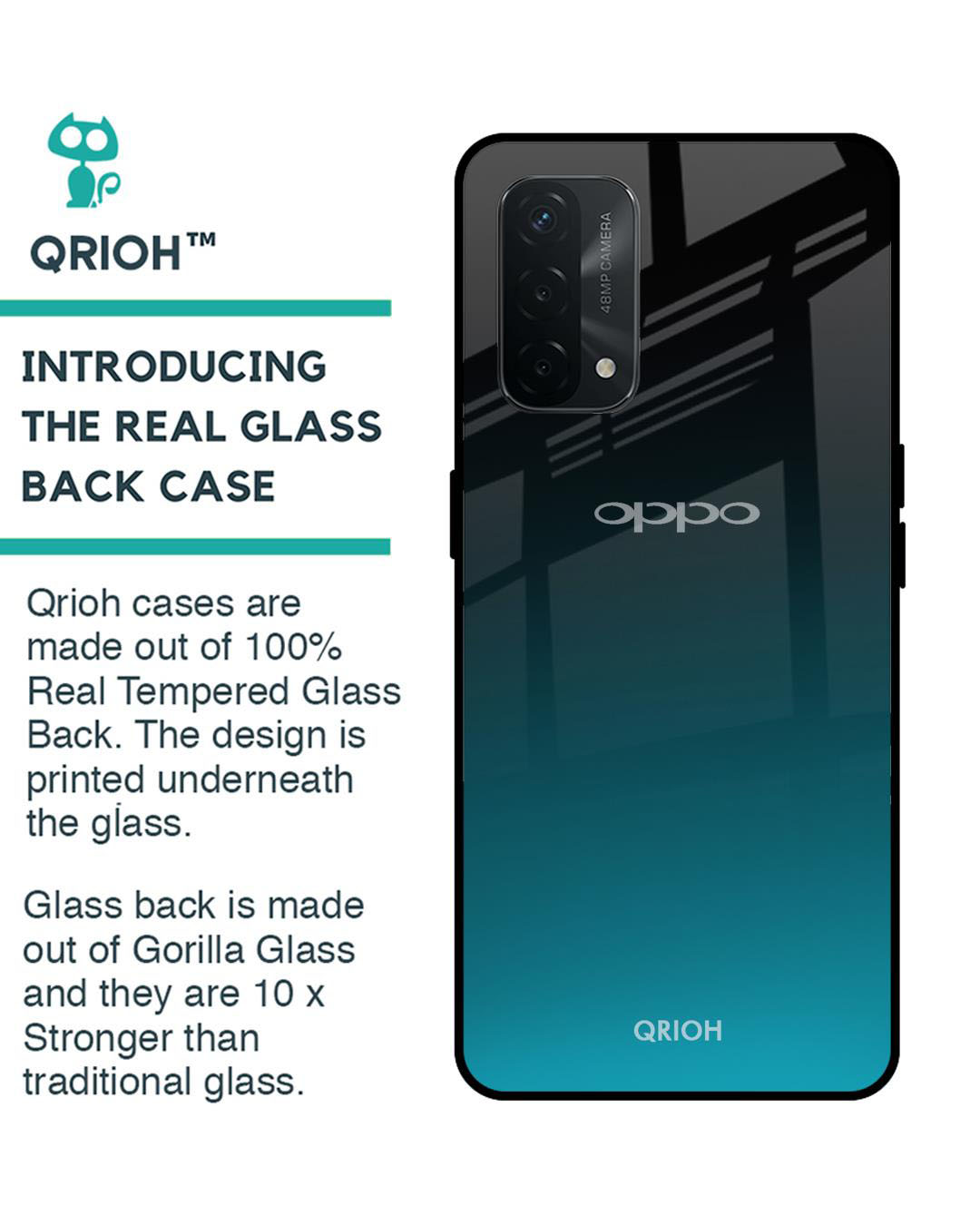 Shop Abstract Printed Premium Glass Cover for Oppo A74 (Shock Proof, Lightweight)-Back