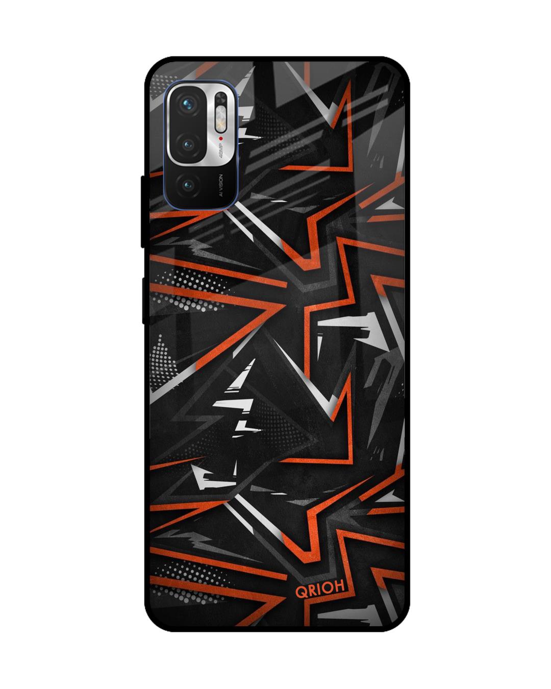 Buy Abstract Printed Premium Glass Cover For Redmi Note 10t 5g Impact Resistant Matte Finish 