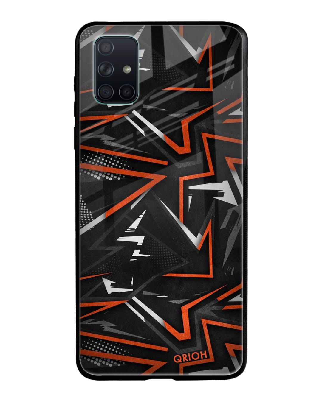 Shop Abstract Printed Premium Glass Cover For Samsung Galaxy A71 (Impact Resistant)-Back