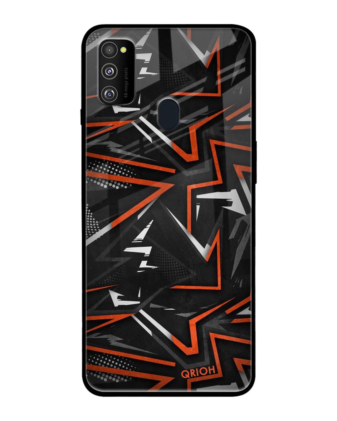 Shop Abstract Printed Premium Glass Cover For Samsung Galaxy M30s (Impact Resistant)-Back