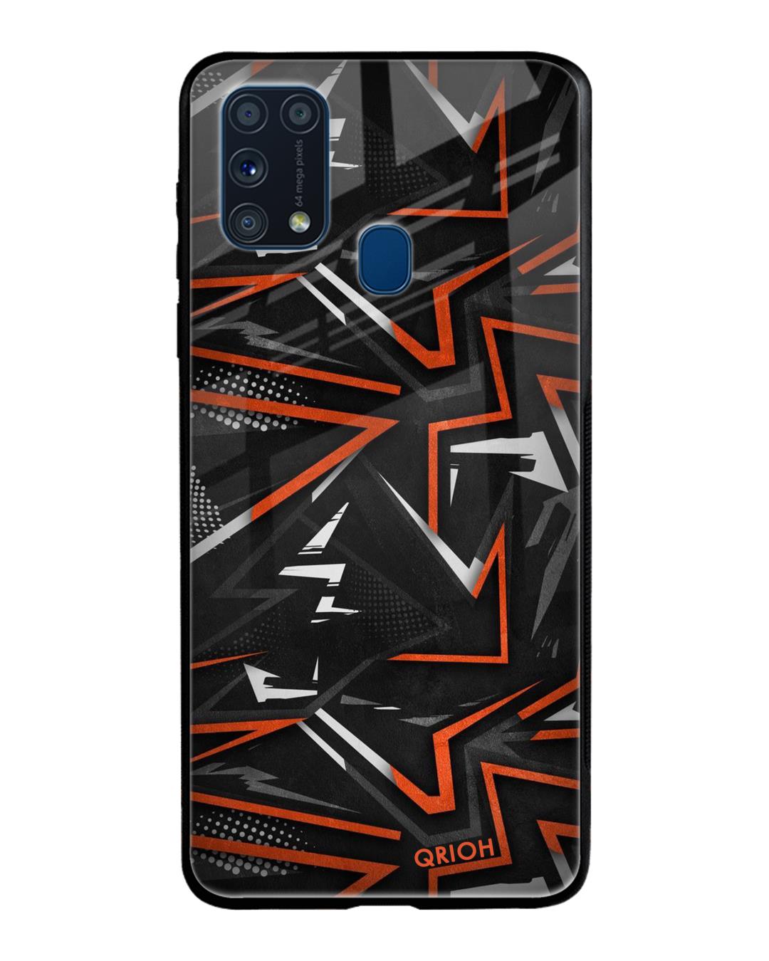 Shop Abstract Printed Premium Glass Cover For Samsung Galaxy M31 (Impact Resistant)-Back